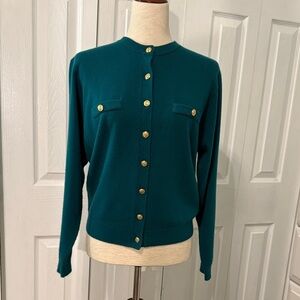 Kerri N Kelsey 90s Vintage Green Cardigan Sz L(M)